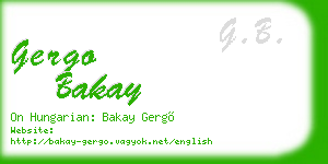 gergo bakay business card
